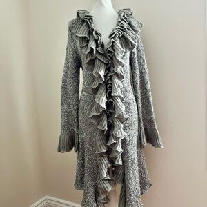SALONI Textured Gray Knit Sweater